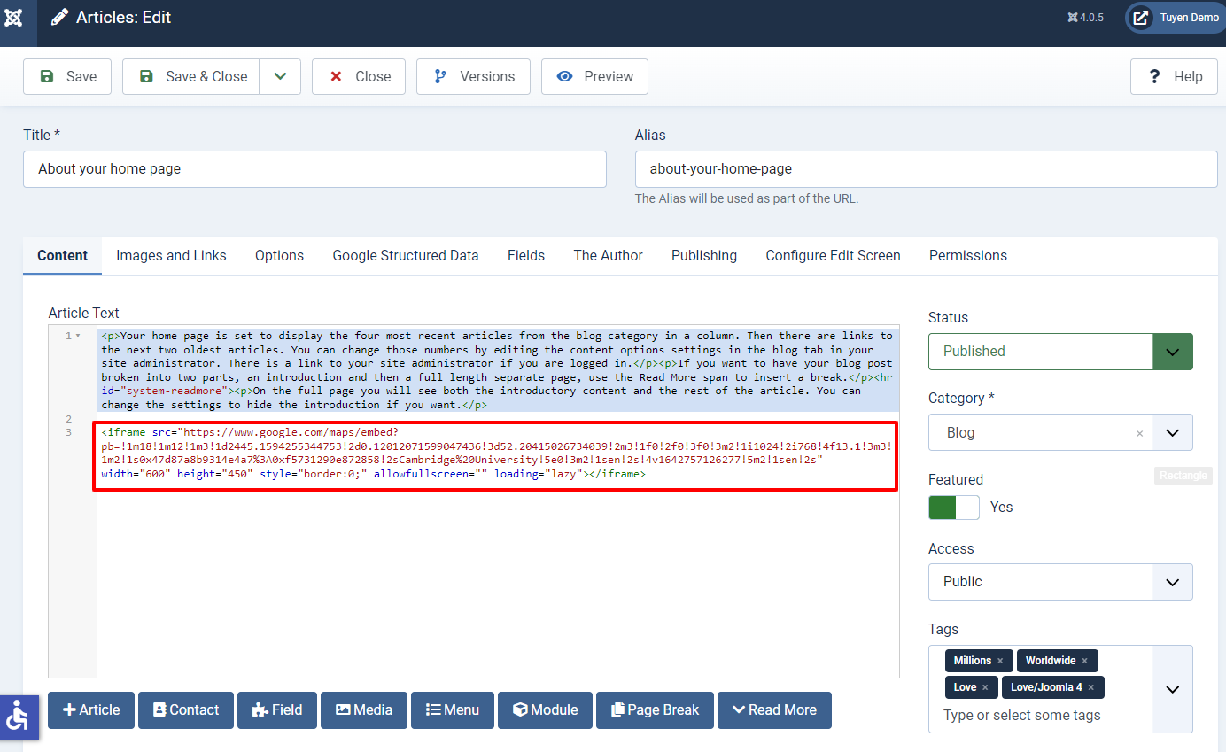 Add Google Map To Joomla 4 Manually 4