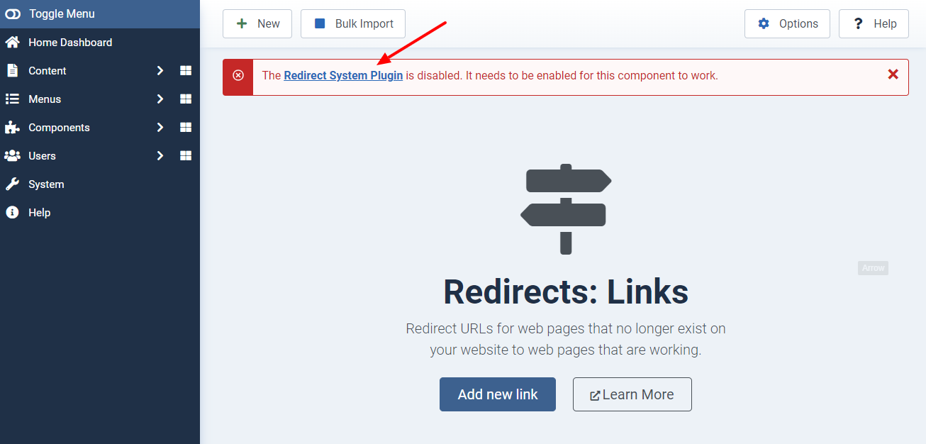 Create Redirects In Joomla 4-4