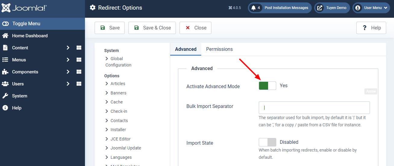 Create Redirects In Joomla 4-6