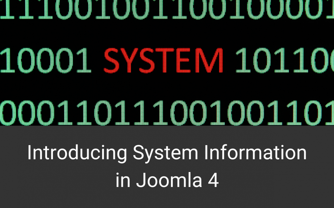 Introducing System Information in Joomla 4