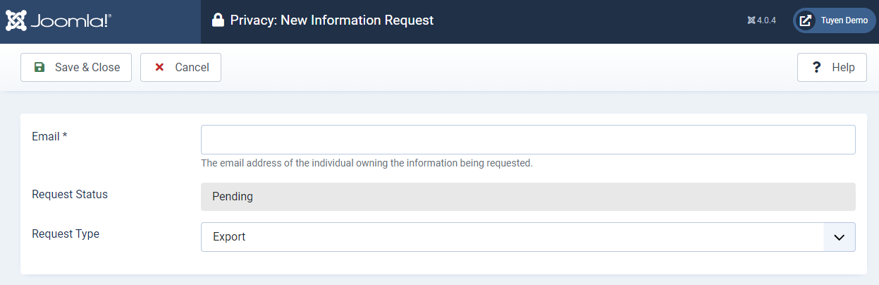 Use Privacy Info Requests In Joomla 4-6