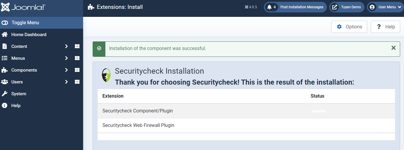 Use Securitycheck For Joomla 4-3