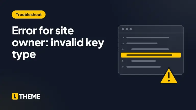 Error for site owner: invalid key type