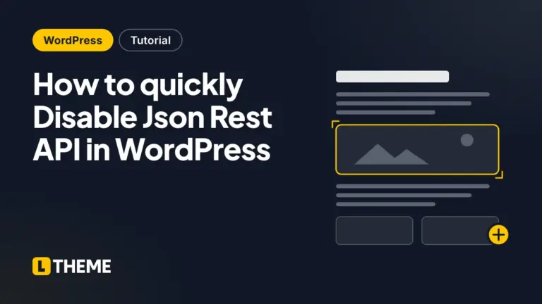How to quickly Disable Json Rest API in WordPress