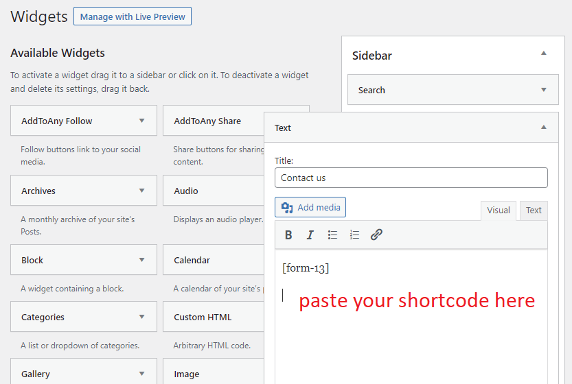 Add A Shortcode In Wordpress