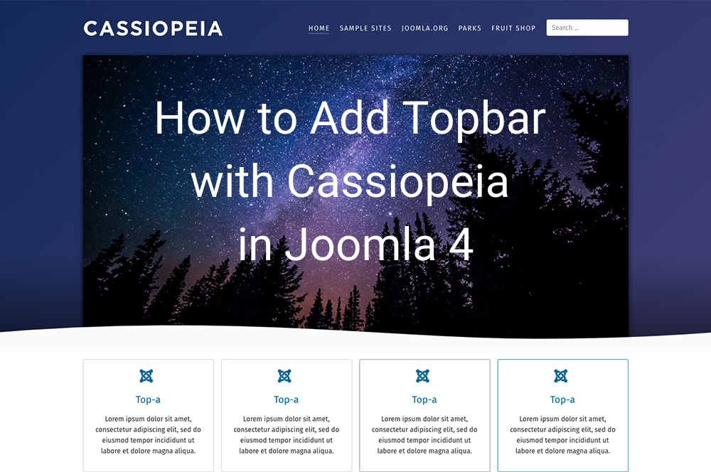 How to Add Topbar with Cassiopeia in Joomla 4