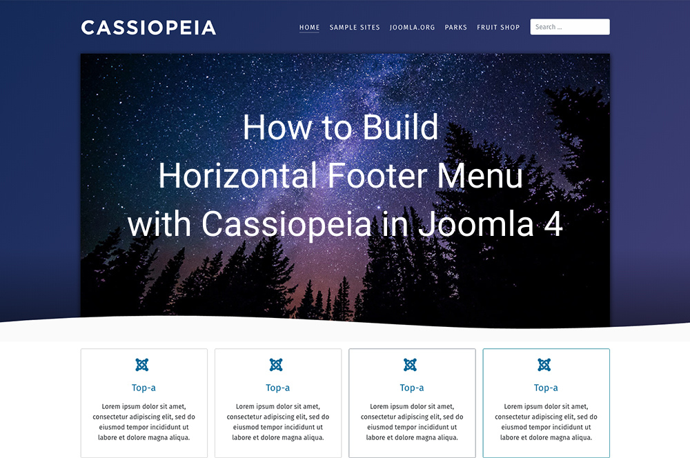 build-horizontal-footer-menu-with-cassiopeia