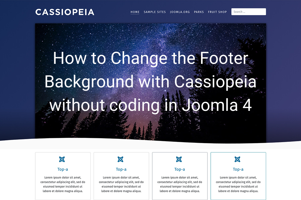 How to Change the Footer Background with Cassiopeia without coding in Joomla 4