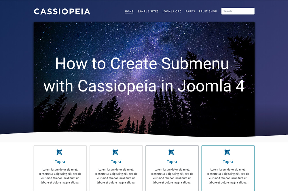 How to Create Submenu with Cassiopeia in Joomla 4