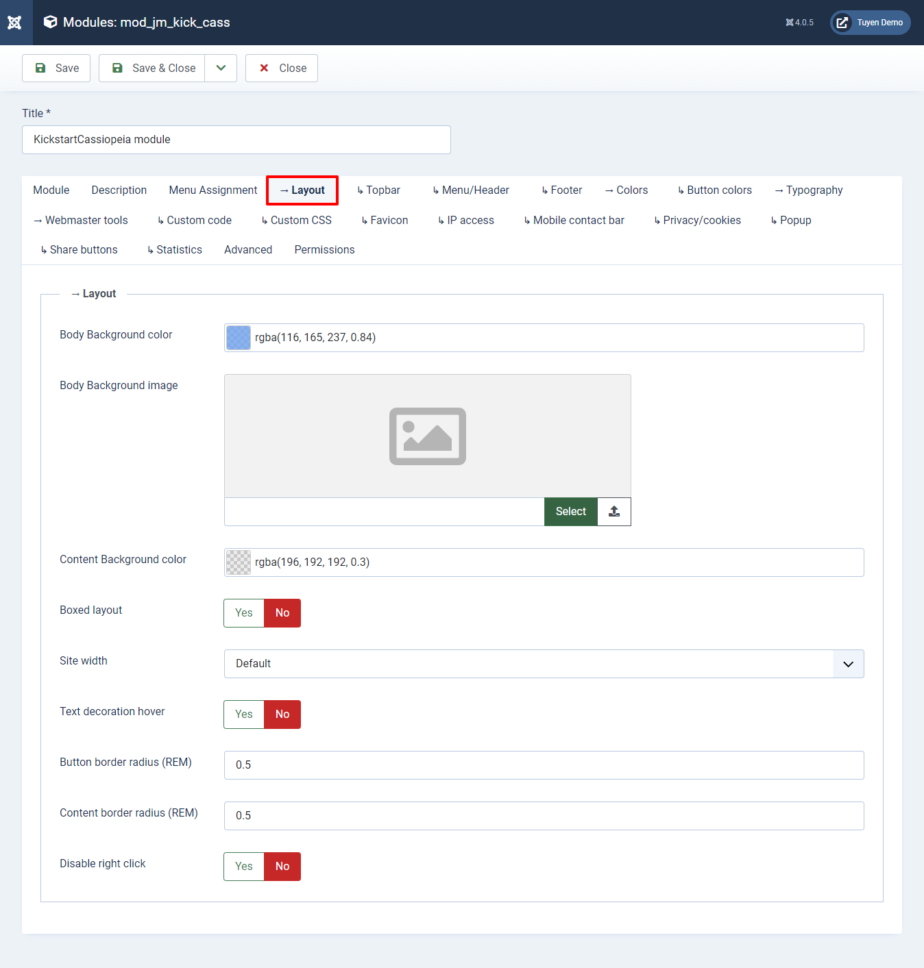 customize Cassiopeia layout in Joomla 4-1