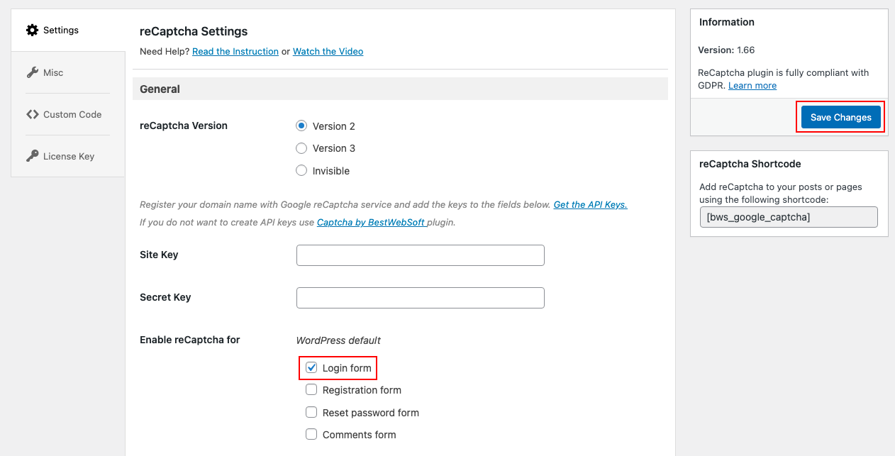 Setup Captcha For Wordpress Login 12
