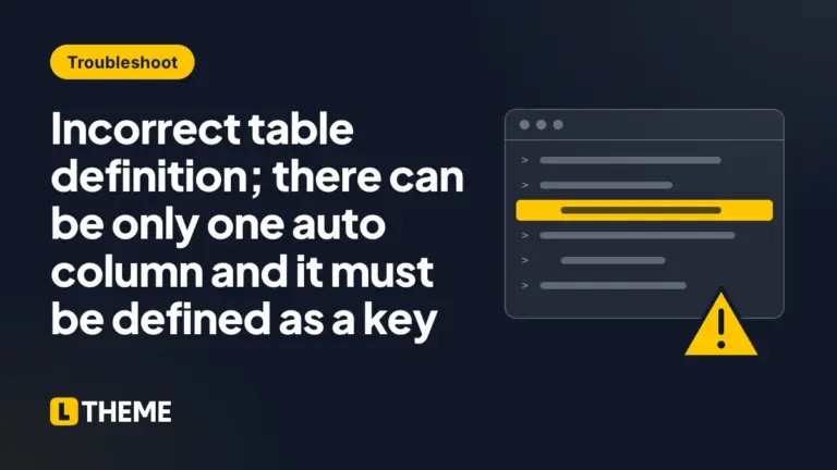Incorrect table definition; there can be only one auto column and it must be defined as a key