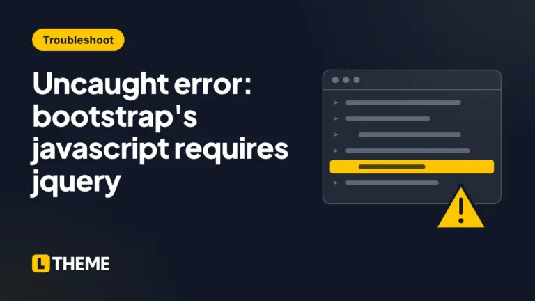 Uncaught error: bootstrap’s javascript requires jquery