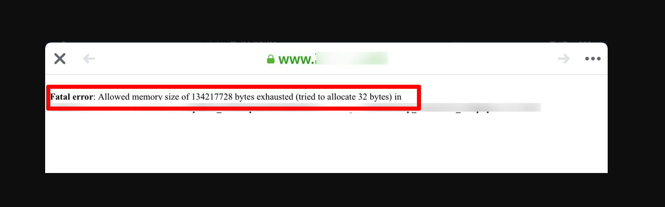 Fatal Error: Allowed Memory Size Of 134217728 Bytes Exhausted