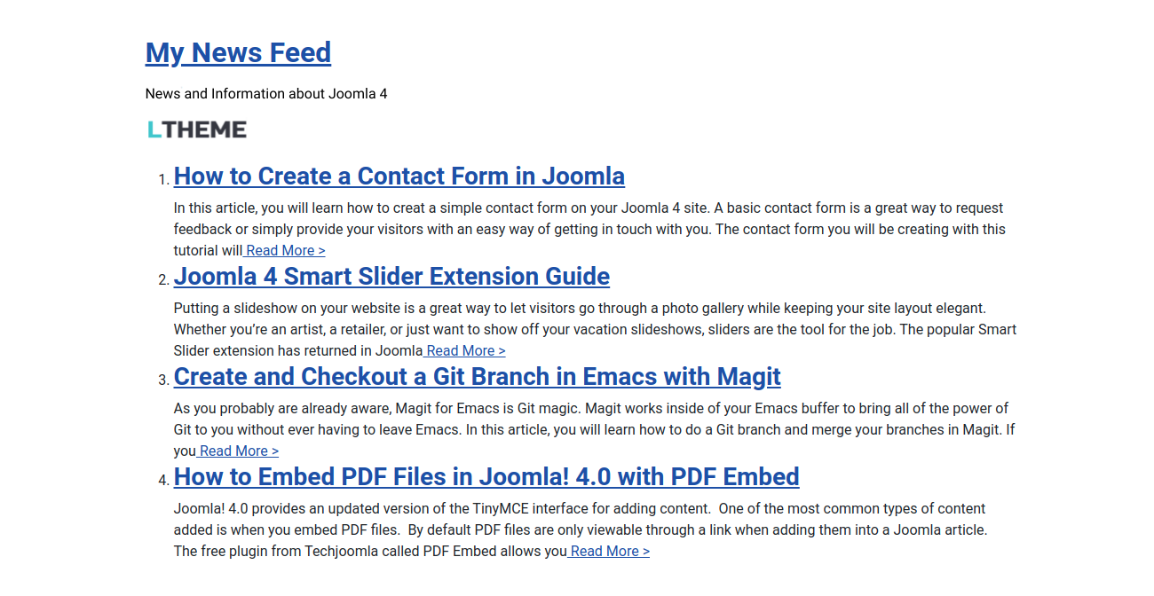 Integrate Rss Feed Into Joomla 4-7