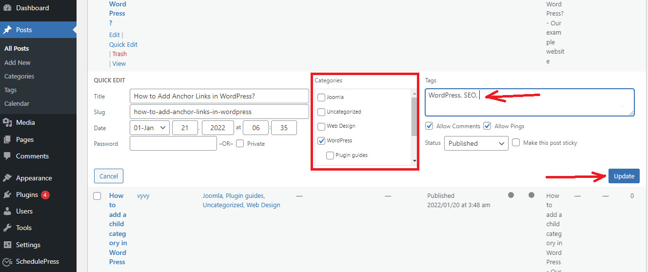 Merge And Bulk Edit Categories And Tags In Wordpress 4