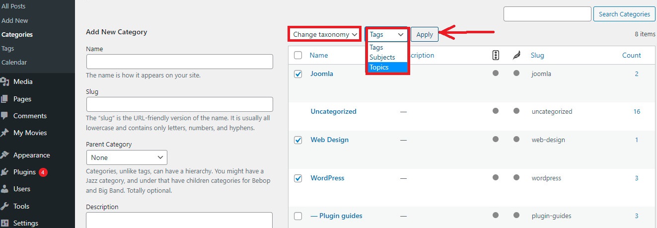 Merge And Bulk Edit Categories And Tags In Wordpress