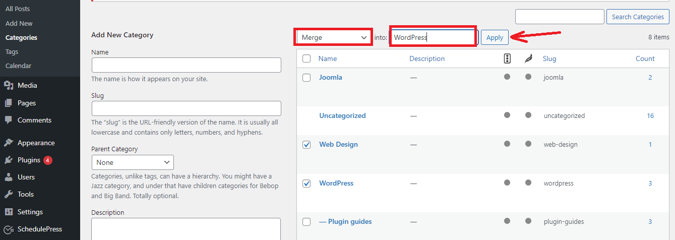 Merge And Bulk Edit Categories And Tags In Wordpress 5