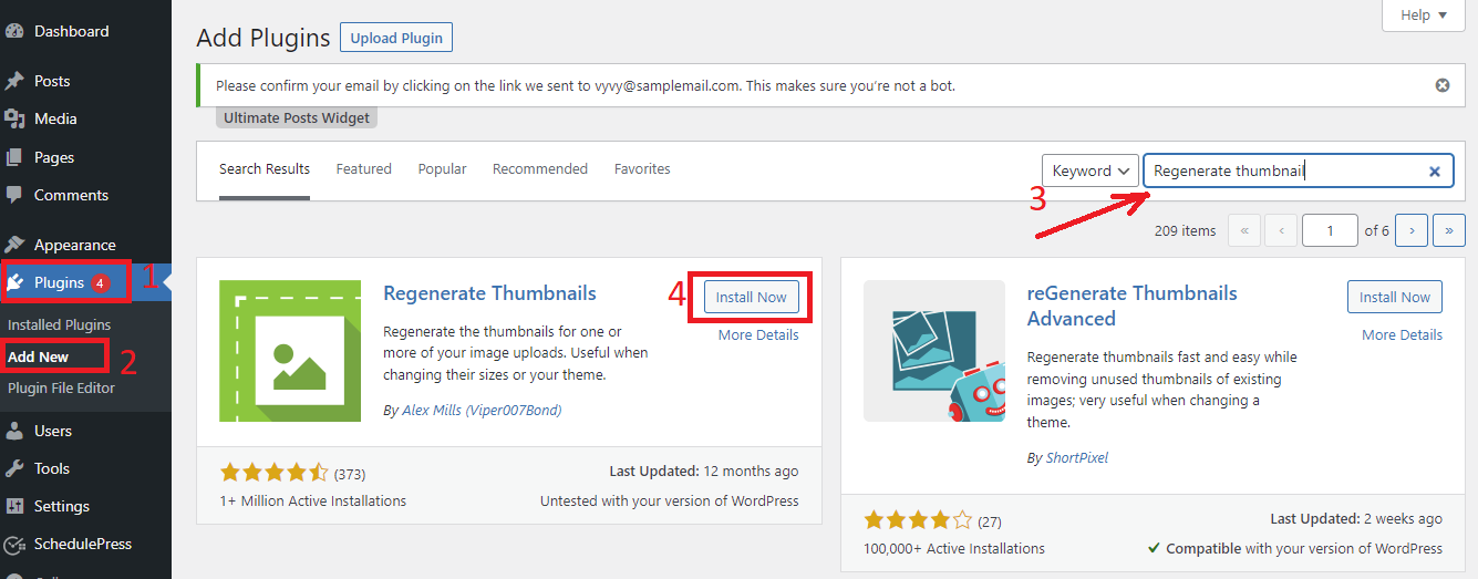 Regenerate Thumbnails In Wordpress