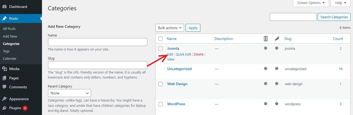 Rename Categories In Wordpress 2