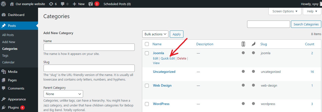 Rename Categories In Wordpress