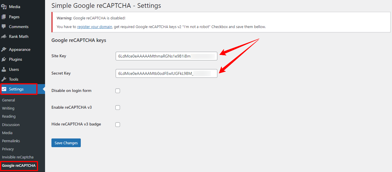 Set Up Recaptcha To Wordpress Comment Form 4