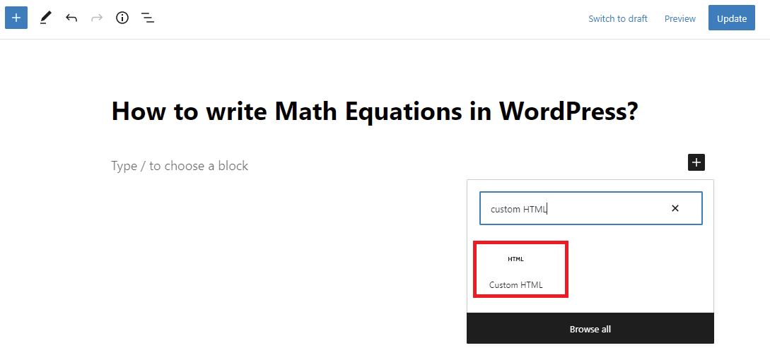 Write Math Equation In Wordpress 4
