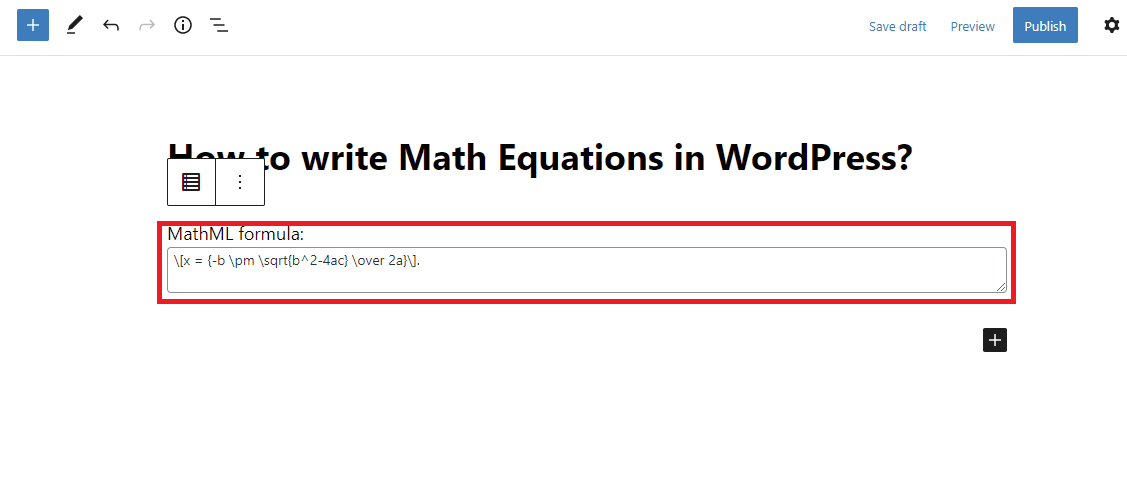 Write Math Equations In Wordpress 2