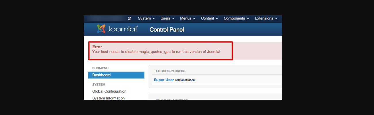 Your Host Needs To Disable Magic Quotes Gpc To Run This Version Of Joomla 1