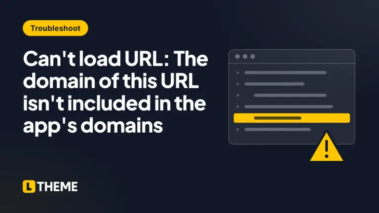 Can’t load URL: The domain of this URL isn’t included in the app’s domains