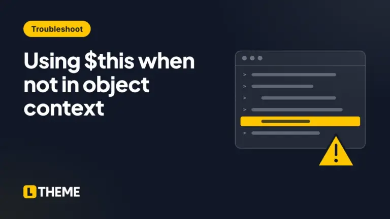 Using $this when not in object context