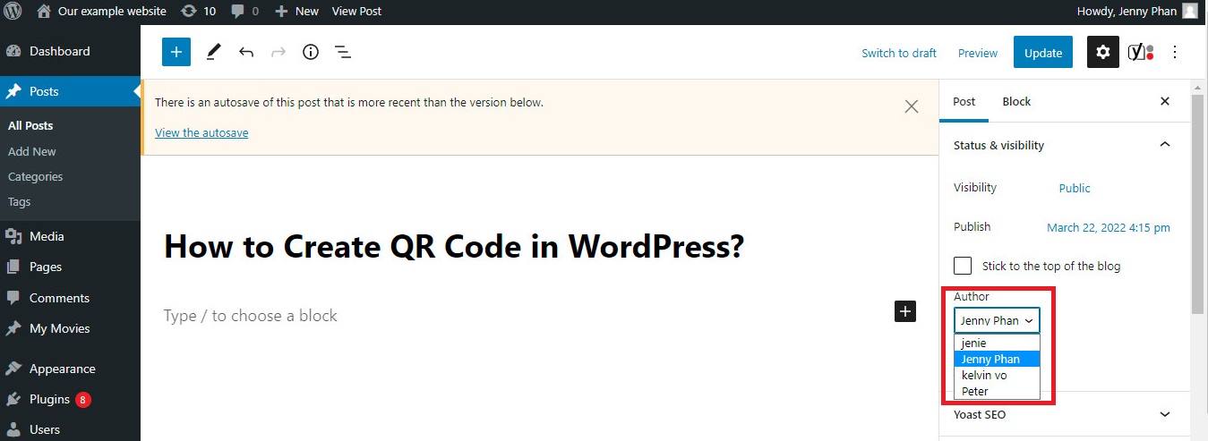 Change The Author Of A Post In Wordpress 1