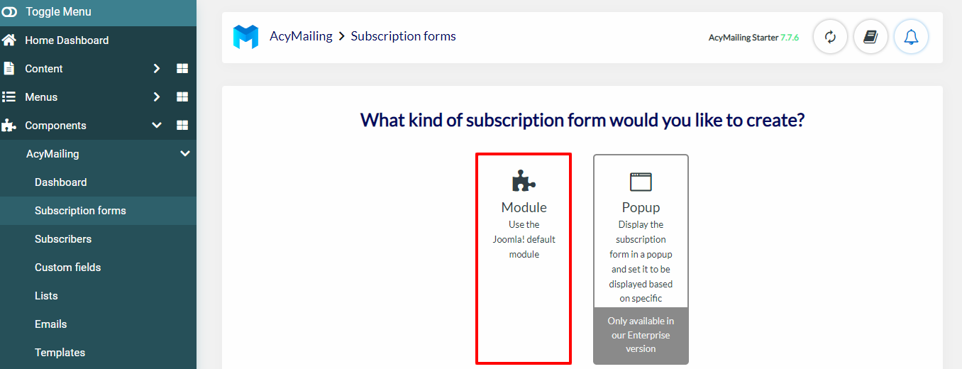 Create A Newsletter Subscription Form In Joomla 4-6