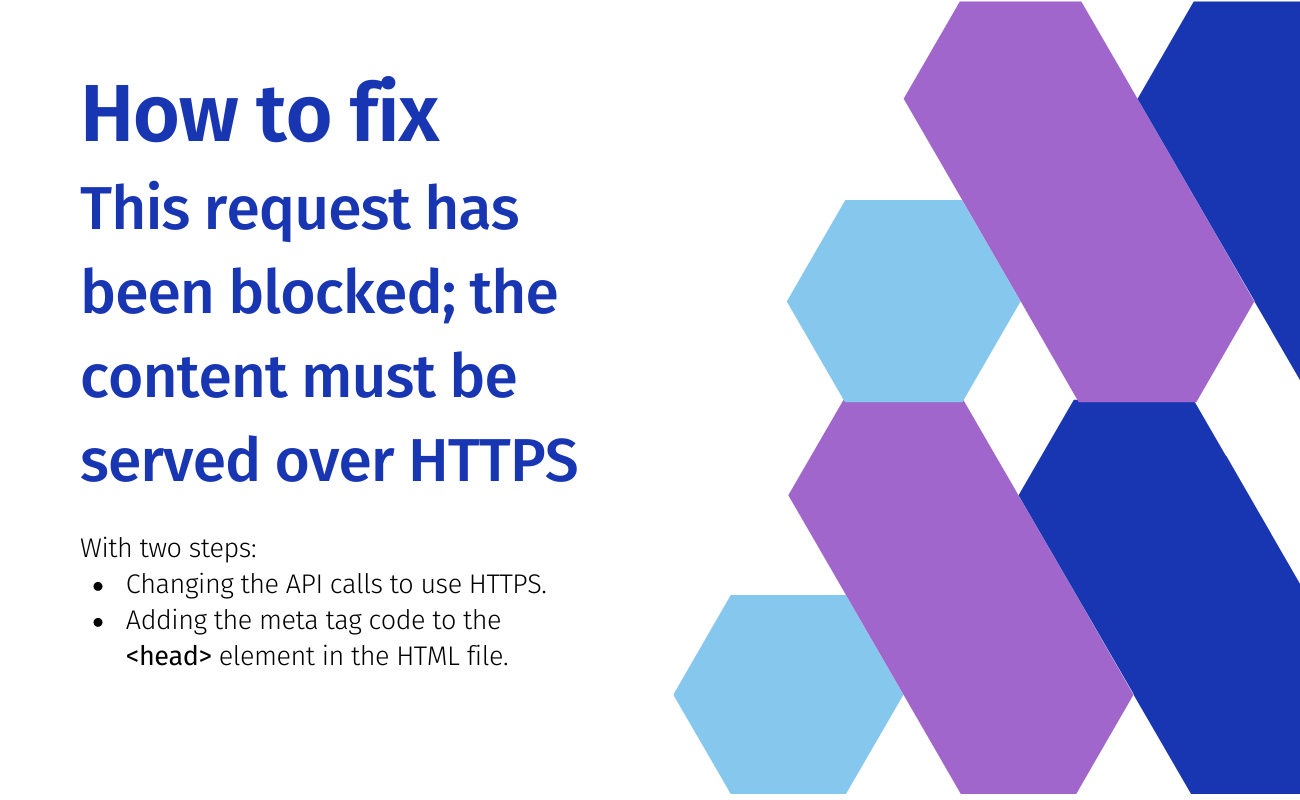 This request has been blocked; the content must be served over HTTPS