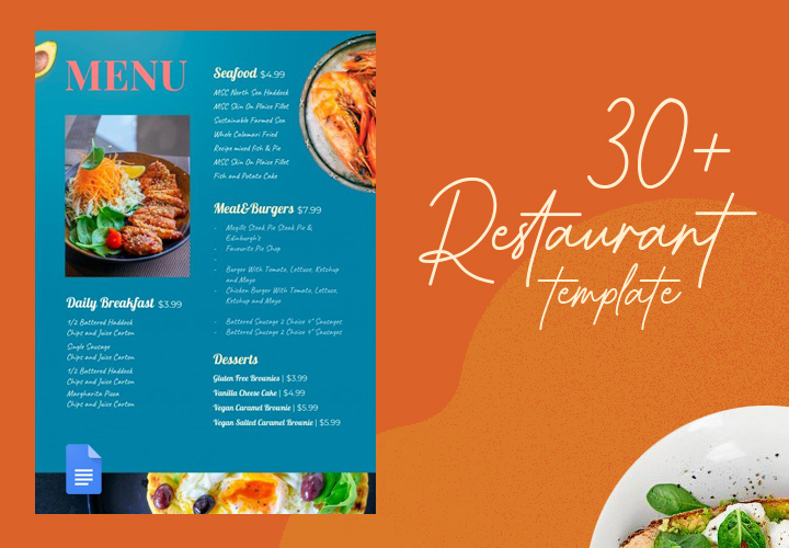 30+ Free Restaurant Menu Templates in Google Docs