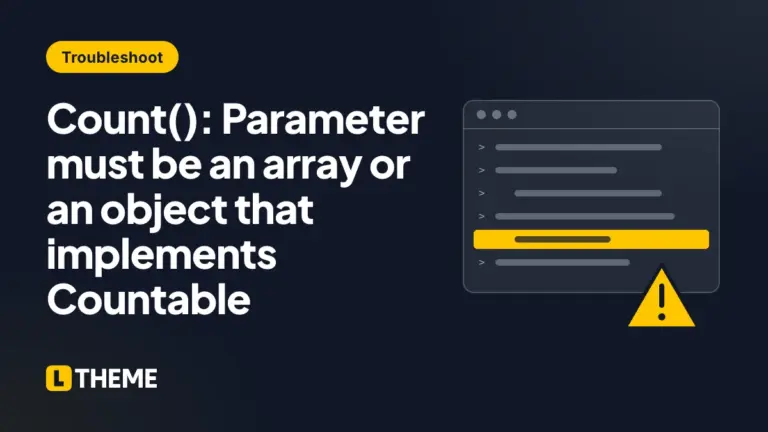 Count(): Parameter must be an array or an object that implements Countable
