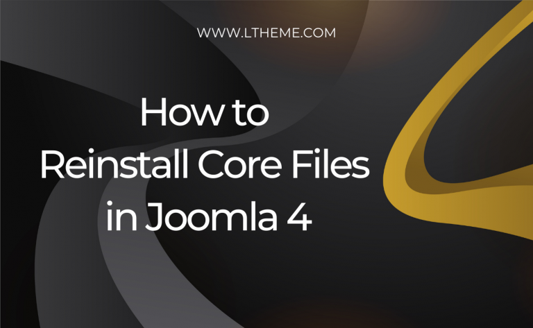 reinstall core files in joomla 4
