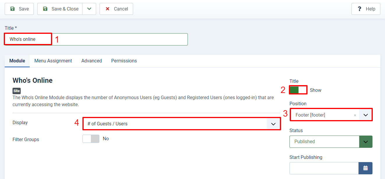 Set Up Who Is Online In Joomla 4 - 3