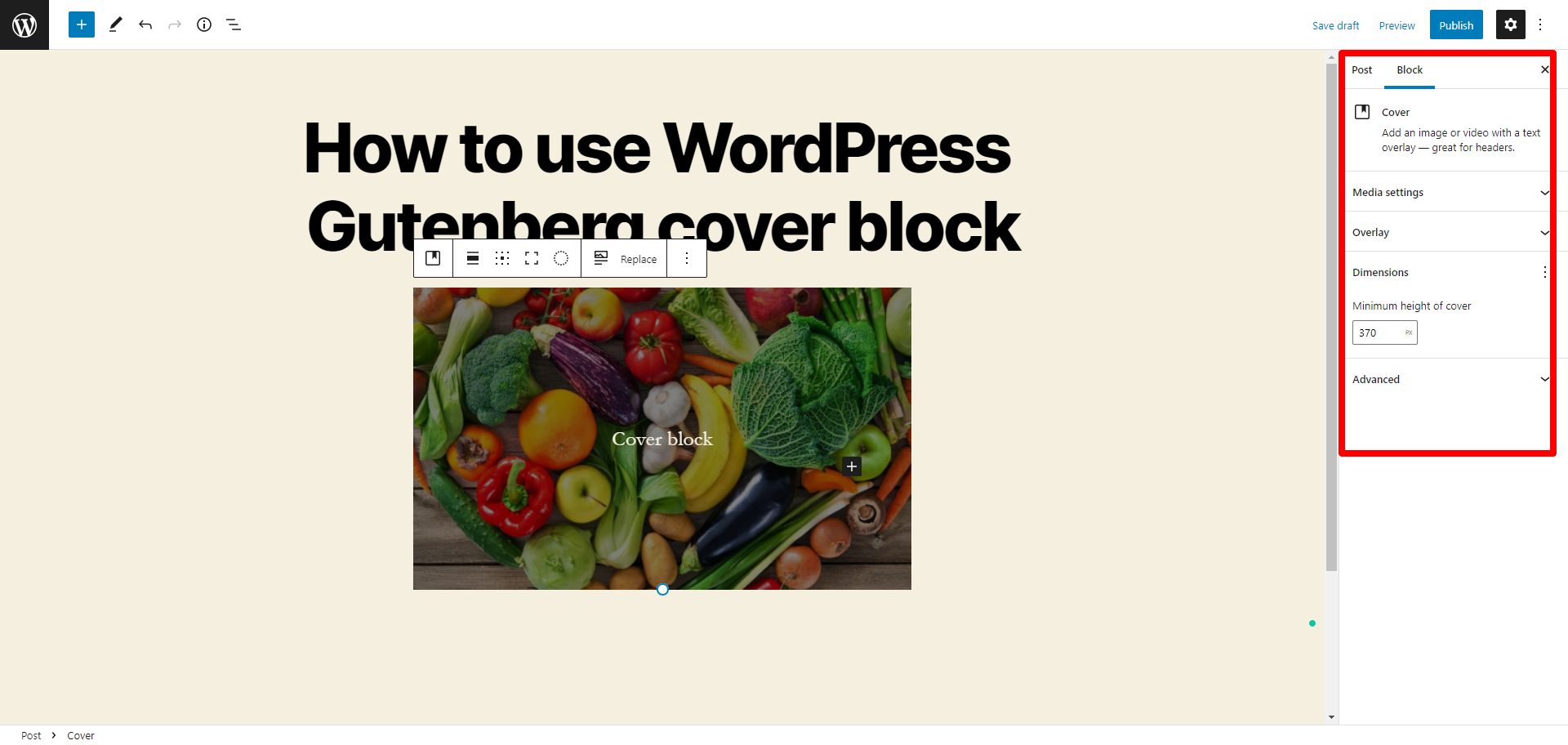 Wordpress Gutenberg Cover Block 12