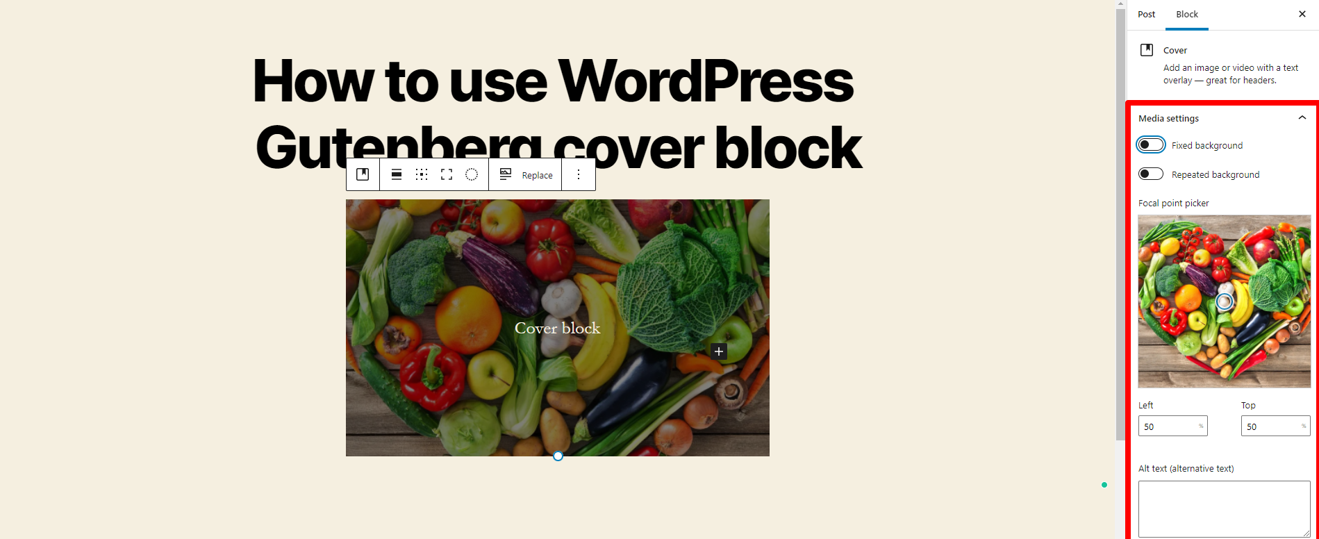 Wordpress Gutenberg Cover Block 13