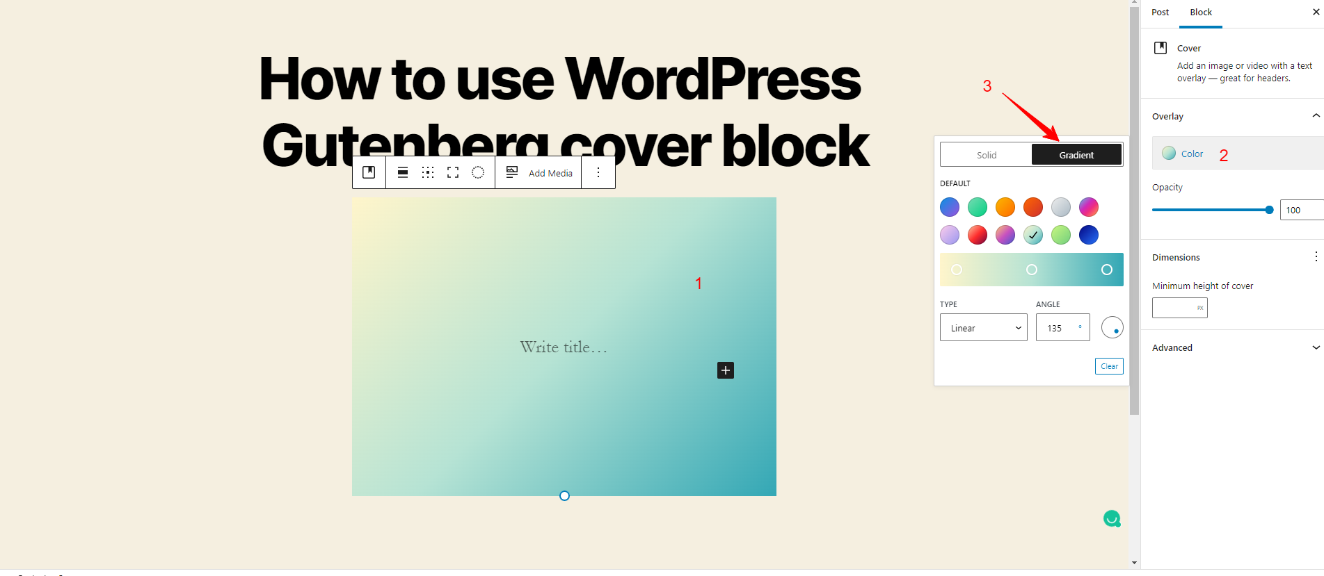 Wordpress Gutenberg Cover Block 3