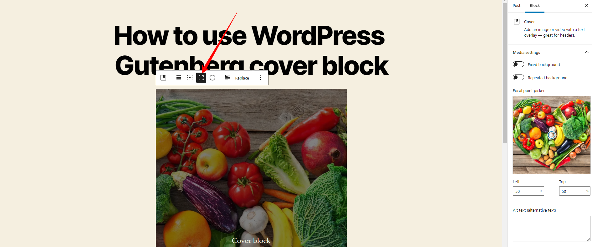 Wordpress Gutenberg Cover Block 6