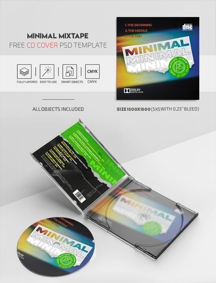 cd cover design psd template