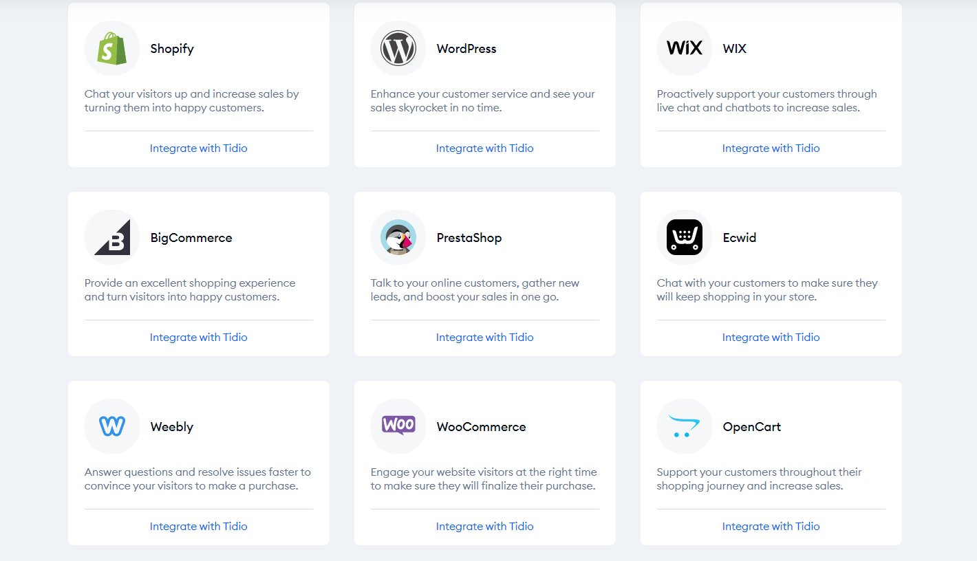 Tidio Integrations
