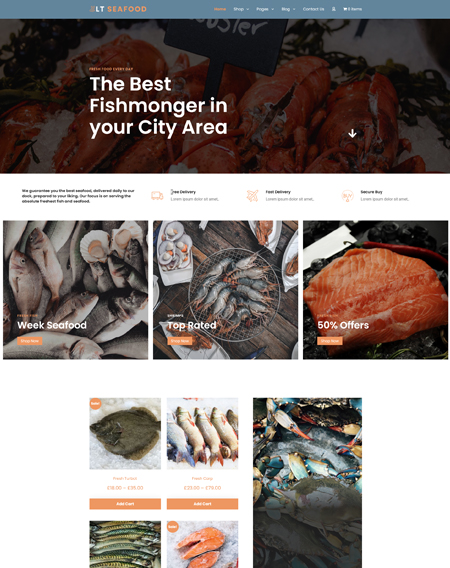Lt Seafood – Free Seafood Shop Wordpress Theme
