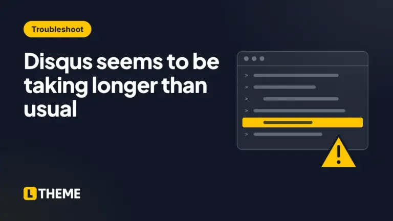Disqus seems to be taking longer than usual