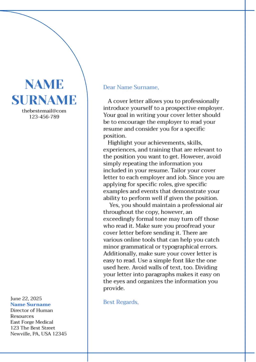 Cover Letter Template