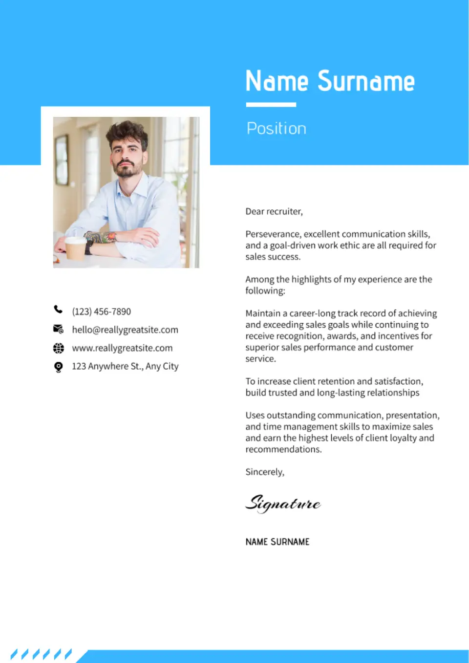 Creative Cover Letter Template