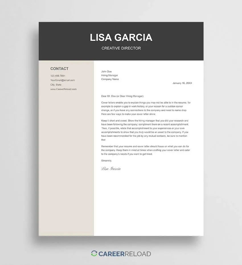 Lisa Garcia Cover Letter Template