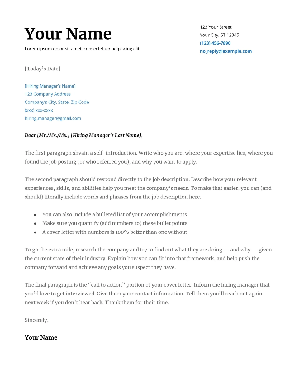 Serif Google Docs Cover Letter Template Page 001